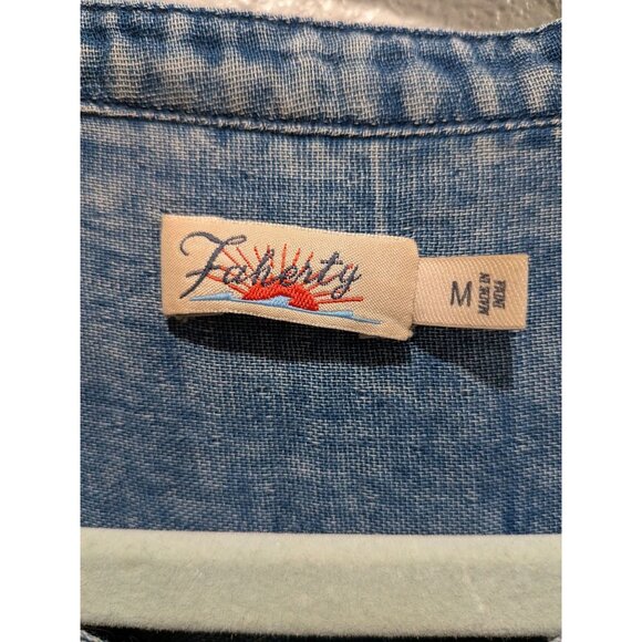 Faherty Womens Isha Chambray Cotton Tank Dress Size Small Pintuck Relaxed Fit - Picture 4 of 12